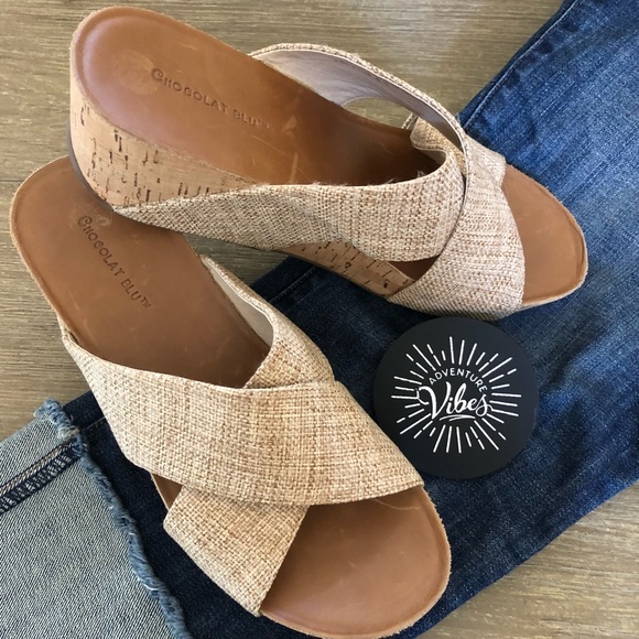 Anthropologie Shoes - Anthropologie Chocolat Blu Cork Wedges NWOB